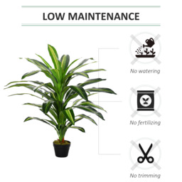 Outsunny Set of 2 Artificial Dracaena Trees, 110cm/3.6FT Tall Decorative Plants with 40 Leaves & Nursery Pot, Fake Tropical Tree for Indoor/Outdoor - thumbnail 6