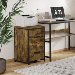Vinsetto Vertical Filing Cabinet, 70cm with 2 Drawers, A4 Letter Size Home Office Organizer, Rustic Brown - Aosom UK - thumbnail 2