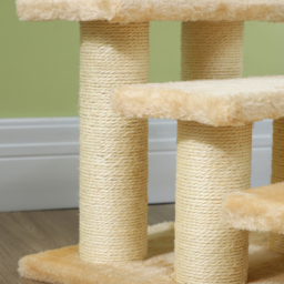 PawHut Pet Steps, 3-Step Climber Ladder for Cats & Dogs, Plush Surface, Portable for Older Animals Assistance, Cream - Aosom UK - thumbnail 8