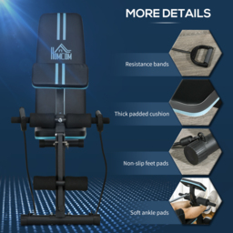 HOMCOM Foldable Weight Bench, Adjustable Strength Training Sit Up Ab Bench Incline/Decline, Blue - Aosom UK - thumbnail 8