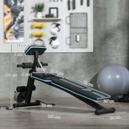 HOMCOM Foldable Weight Bench, Adjustable Strength Training Sit Up Ab Bench Incline/Decline, Blue - Aosom UK - thumbnail 3