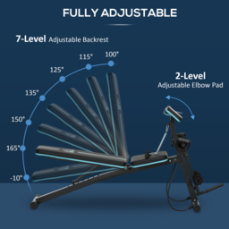 HOMCOM Foldable Weight Bench, Adjustable Strength Training Sit Up Ab Bench Incline/Decline, Blue - Aosom UK - thumbnail 4
