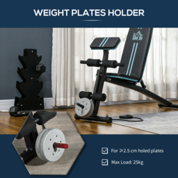 HOMCOM Foldable Weight Bench, Adjustable Strength Training Sit Up Ab Bench Incline/Decline, Blue - Aosom UK - thumbnail 7