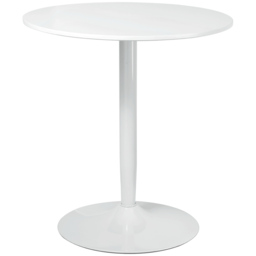 HOMCOM Round Dining Table, Modern Dining Room Table with Steel Base, Non-slip Foot Pad, Space Saving Small Dining Table, White - Aosom UK