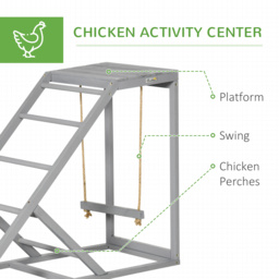 PawHut Walk In Chicken Run, Galvanised Chicken Coop w/ Chicken Activity Shelf, Outdoor Hen Poultry House Cage Rabbit Hutch w/ UV-resistant - thumbnail 6