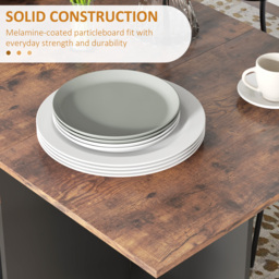 HOMCOM Folding Dining Table, Drop Leaf Table for Small Spaces, Foldable Table with Drawer and Storage Shelves for Kitchen, Dining Room, Rustic Brown - thumbnail 7