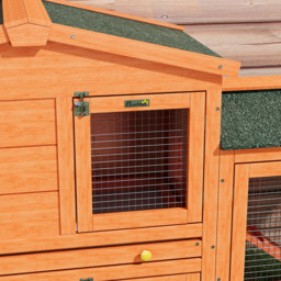 PawHut 2 Tier Rabbit Hutch with Run and Ramp for 1-2 rabbits, Rabbit Cage with Slide-out Tray for Garden, Yard, Orange - Aosom UK - thumbnail 9
