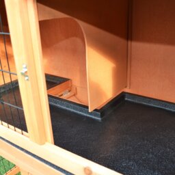 PawHut 2 Tier Rabbit Hutch Guinea Pig Hutch Ferret Cage with Ramp Slide Out Tray for Indoor Outdoor 100.5 x 55 x 101 cm - thumbnail 6