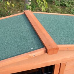 PawHut 2 Tier Rabbit Hutch Guinea Pig Hutch Ferret Cage with Ramp Slide Out Tray for Indoor Outdoor 100.5 x 55 x 101 cm - thumbnail 4