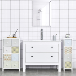 HOMCOM Bedroom Chest of Drawers, 4-Drawer Dresser, Storage Organizer, Toilet Tissue Cabinet, White - Aosom UK - thumbnail 6