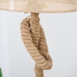 HOMCOM Nautical Style Rope-Base Table Lamp w/ Fabric Lampshade Metal Frame Power Switch Unique Lighting Furnishing Living Room Beige - Aosom UK - thumbnail 7