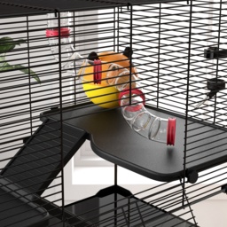 PawHut Hamster Haven: Deep Glass Base, Tunnels & Ramps for Playful Exploration, Cosy Hut & Exercise Wheel, 78.5x48.5x57cm - Aosom UK - thumbnail 9