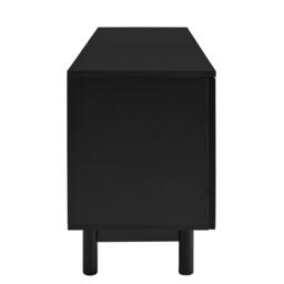 Modern Lowboard TV Cabinet with Push-to-Open Doors and Adjustable Shelves, Durable TV Stand for Living Room, 175L x 38W x 56H cm, Black - Aosom UK - thumbnail 9