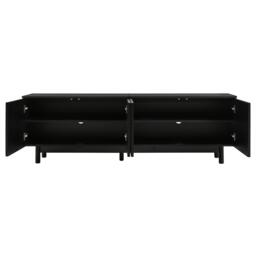 Modern Lowboard TV Cabinet with Push-to-Open Doors and Adjustable Shelves, Durable TV Stand for Living Room, 175L x 38W x 56H cm, Black - Aosom UK - thumbnail 8