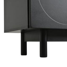 Modern Lowboard TV Cabinet with Push-to-Open Doors and Adjustable Shelves, Durable TV Stand for Living Room, 175L x 38W x 56H cm, Black - Aosom UK - thumbnail 7