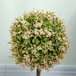 HOMCOM Set of 2 Decorative Artificial Plants, Murraya Flowers in Pot, Fake Plants for Home Indoor outdoor Decor, 60cm, Cream White - thumbnail 9