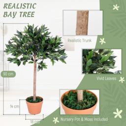 Outsunny 3ft Faux Olive Tree, Lifelike Indoor Plant, Decorative Greenery, in Orange Pot - Aosom UK - thumbnail 4