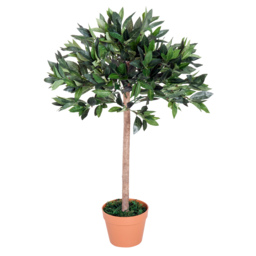 Outsunny 3ft Faux Olive Tree, Lifelike Indoor Plant, Decorative Greenery, in Orange Pot - Aosom UK