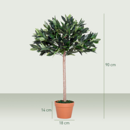 Outsunny 3ft Faux Olive Tree, Lifelike Indoor Plant, Decorative Greenery, in Orange Pot - Aosom UK - thumbnail 3