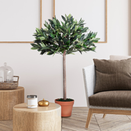 Outsunny 3ft Faux Olive Tree, Lifelike Indoor Plant, Decorative Greenery, in Orange Pot - Aosom UK - thumbnail 7