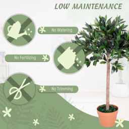 Outsunny 3ft Faux Olive Tree, Lifelike Indoor Plant, Decorative Greenery, in Orange Pot - Aosom UK - thumbnail 5