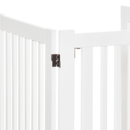 PawHutPet Gates MDF Freestanding Expandable Dog Gate Wood Doorway Pet Barrier Fence w/ Latched Door White - Aosom UK - thumbnail 8