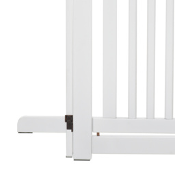 PawHutPet Gates MDF Freestanding Expandable Dog Gate Wood Doorway Pet Barrier Fence w/ Latched Door White - Aosom UK - thumbnail 9