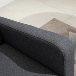 HOMCOM Linen Modern-Curved 2-Seat Sofa Loveseat w/ Thick Cushion Wood Legs Foot Pads, Cat Scratch Resistant, Grey - Aosom UK - thumbnail 8
