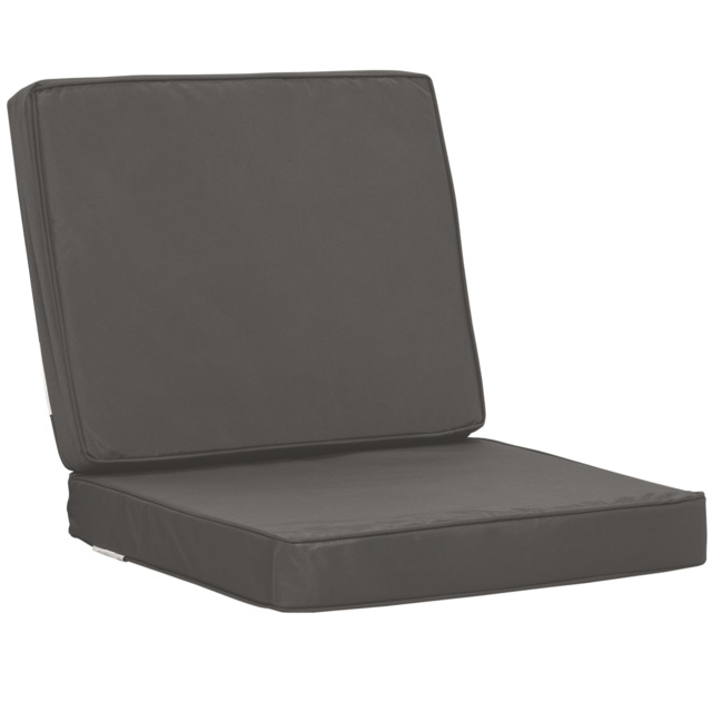 Outsunny Set of 2 Garden Seat and Back Cushion Set, Replacement Cushions for Outdoor Furniture w/ Seat Cushion & Back Cushion, Dark Grey - Aosom UK - image 1