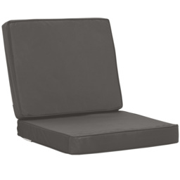 Outsunny Set of 2 Garden Seat and Back Cushion Set, Replacement Cushions for Outdoor Furniture w/ Seat Cushion & Back Cushion, Dark Grey - Aosom UK