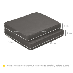 Outsunny Set of 2 Garden Seat and Back Cushion Set, Replacement Cushions for Outdoor Furniture w/ Seat Cushion & Back Cushion, Dark Grey - Aosom UK - thumbnail 3