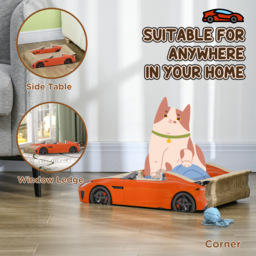 PawHut 2 in 1 Cat Scratching Board with Catnip, Car-shaped - Aosom UK - thumbnail 4