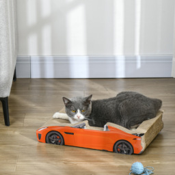 PawHut 2 in 1 Cat Scratching Board with Catnip, Car-shaped - Aosom UK - thumbnail 2
