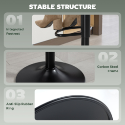 HOMCOM Bar Stools Set of 2, Modern Swivel Barstools with Footrest for Kitchen Island and Dining Room, Green - thumbnail 7