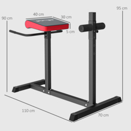 SPORTNOW Back Extension Roman Chair, Hyperextension Bench with Adjustable Leg Roller for Back, Abdominal and Gluteal Training - Aosom UK - thumbnail 3