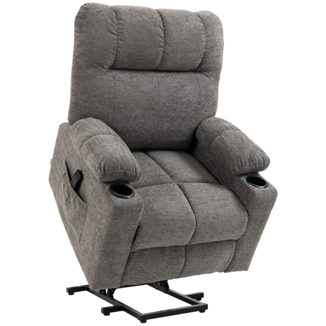 HOMCOM Electric Riser and Recliner Chair for Elderly, Power Lift Recliner Chair with Remote Control, Grey - image 1