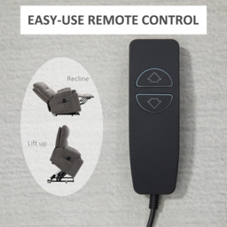 HOMCOM Electric Riser and Recliner Chair for Elderly, Power Lift Recliner Chair with Remote Control, Grey - thumbnail 6