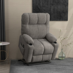 HOMCOM Electric Riser and Recliner Chair for Elderly, Power Lift Recliner Chair with Remote Control, Grey - thumbnail 2