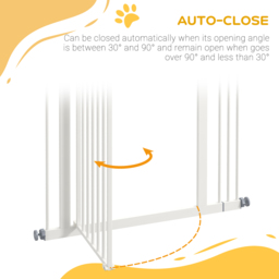 PawHut Adjustable Pet Portal: Metal Safety Gate with Folding Design, 74-87cm Width, Pristine White - Aosom UK - thumbnail 5