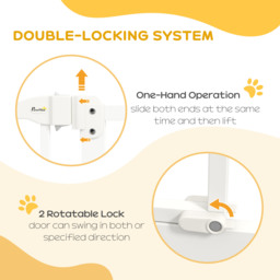 PawHut Adjustable Pet Portal: Metal Safety Gate with Folding Design, 74-87cm Width, Pristine White - Aosom UK - thumbnail 4