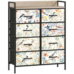 HOMCOM 8-Drawer Chest of Drawers - White - thumbnail 1