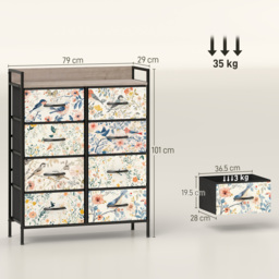 HOMCOM 8-Drawer Chest of Drawers - White - thumbnail 3