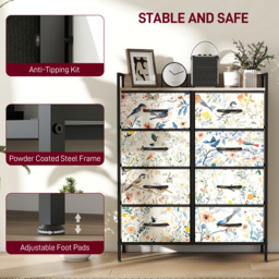 HOMCOM 8-Drawer Chest of Drawers - White - thumbnail 7