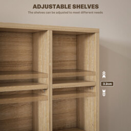 HOMCOM CD Storage Unit with Adjustable Shelves, 89 x 130.5 cm, Natural Wood Finish - Aosom UK - thumbnail 7