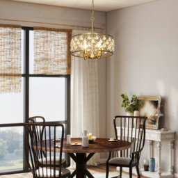 HOMCOM 51 Crystallite Four-Bulb Chandelier - Gold-Tone - thumbnail 9