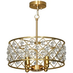 HOMCOM 51 Crystallite Four-Bulb Chandelier - Gold-Tone - thumbnail 1