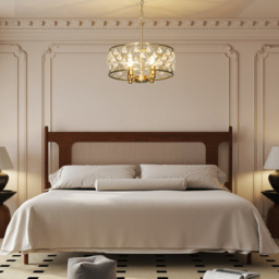 HOMCOM 51 Crystallite Four-Bulb Chandelier - Gold-Tone - thumbnail 8