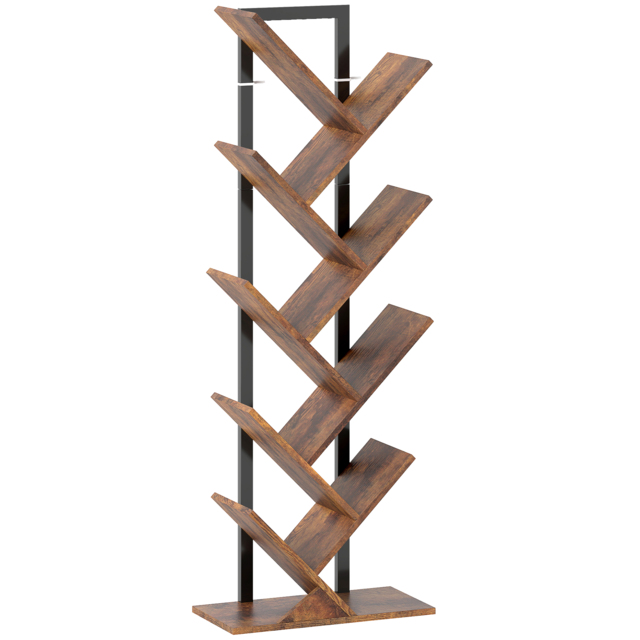 HOMCOM Eight-Section Tree Bookcase - Wood-Effect - image 1