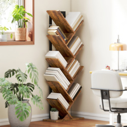 HOMCOM Eight-Section Tree Bookcase - Wood-Effect - thumbnail 2