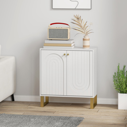 HOMCOM 2-Door Sideboard Storage Cabinet - White - thumbnail 9